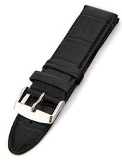 Unisex kožený čierny remienok k hodinkám HYP-01-NERO