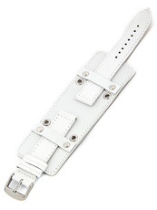 Unisex kožený biely remienok k hodinkám BH-5-B