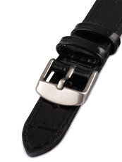Unisex kožený čierny remienok k hodinkám W-140-A