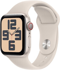 Apple Watch SE (2023) GPS + Cellular 40mm hviezdne biele hliníkové púzdro s hviezdne bielym športovým remienkom - S/M
