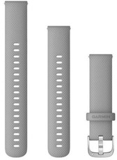 Remienok Garmin Quick Release 18mm, silikónový, šedý, strieborná pracka (Venu 2S, Vívoactive 4S, Vívomove 3S) + predĺžená časť