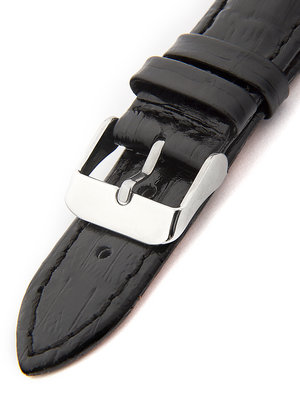 Pánsky kožený čierny remienok k hodinkám N-37