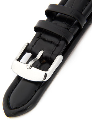 Pánsky kožený čierny remienok k hodinkám ZC-75