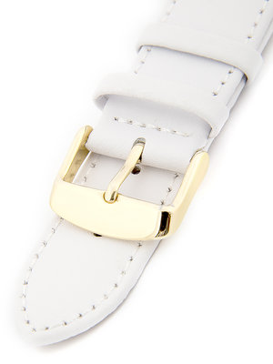 Unisex kožený biely remienok k hodinkám W-405-CG