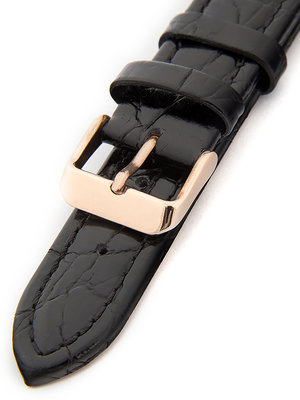 Unisex kožený čierny remienok k hodinkám HYP-01-NERO-RG