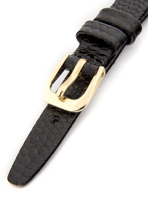 Dámsky kožený čierny remienok k hodinkám R3-BK2
