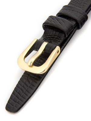 Dámsky kožený čierny remienok k hodinkám R3-BK3