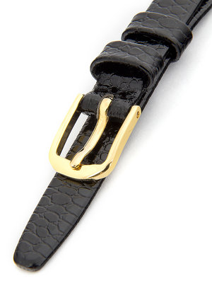 Dámsky kožený čierny remienok k hodinkám R3-BK4