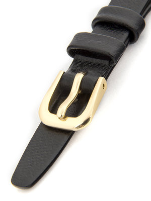 Dámsky kožený čierny remienok k hodinkám R3-BKG5