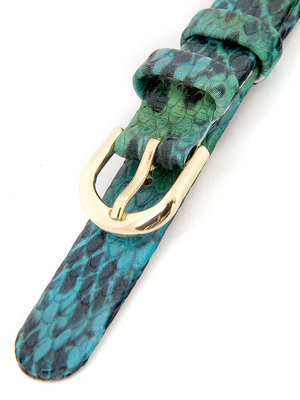 Dámský kožený zelený hadí řemínek k hodinkám R1-SNA3