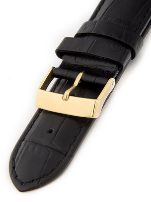 Pánsky kožený čierny remienok k hodinkám HYP-01-NERO-G