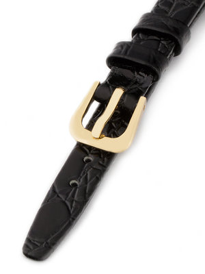 Dámsky kožený čierny remienok k hodinkám R3-BKG7