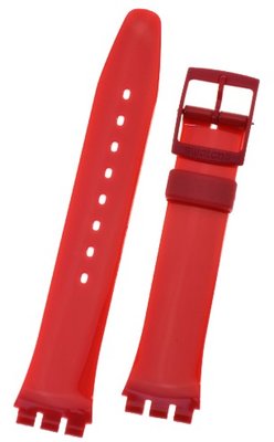 Dámsky červený plastový remienok k hodinkám Swatch AGR154