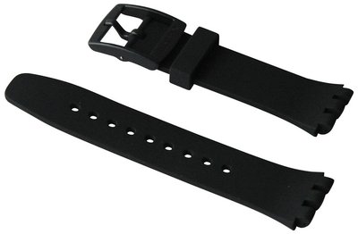 Unisex čierny silikónový remienok k hodinkám Swatch ASUSB400