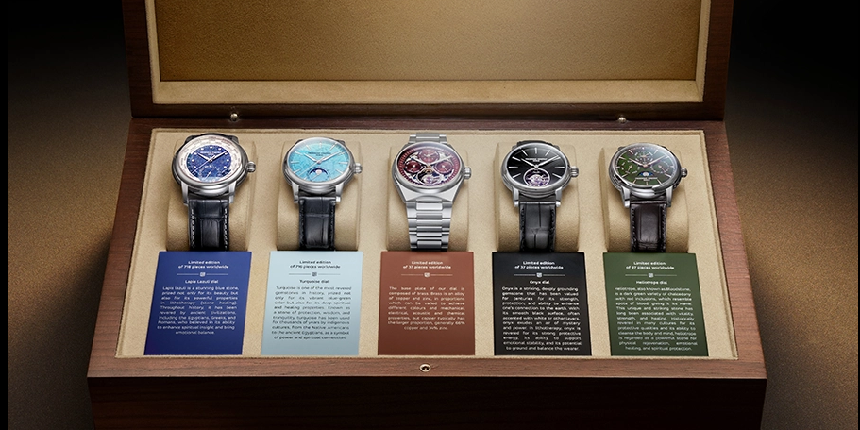 The Elements Collection obsahujúca päť modelov s kamennými číselníkmi. Zdroj: www.frederiqueconstant.com