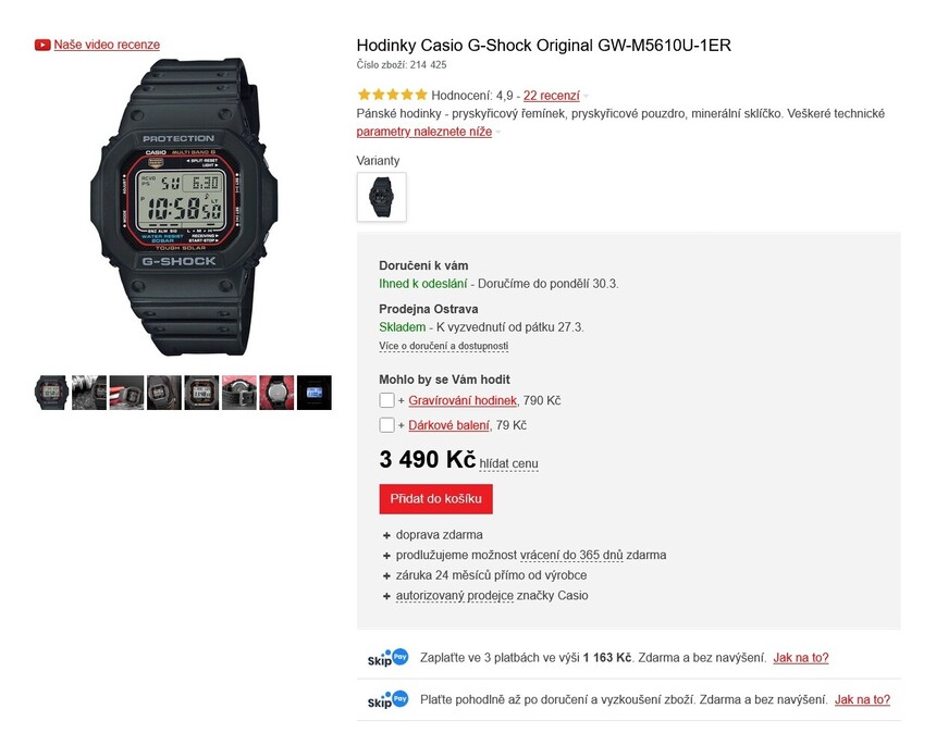 Na našom e-shope nájdete možnosť rozložiť si platbu na viac splátok alebo ju celú odložiť. Bez navýšenia ceny. Službu si vyberiete priamo v košíku ako spôsob platby.