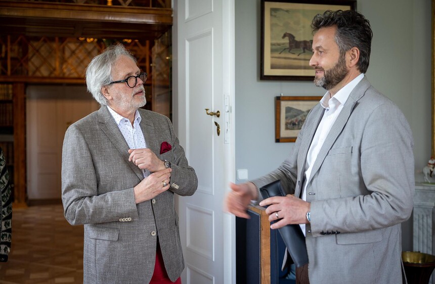 Ambasádor značky František Kinský a zakladateľ Josef Zajíček. Zdroj: www.kinskyartmedia.cz