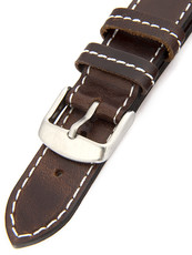 Unisex kožený hnědý řemínek k hodinkám H-5-D