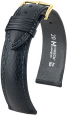 Kožený remienok Hirsch Camelgrain M 10200950OE-1, čierny, teľacia koža, open end (pre pevné osky), dĺžka M, Quick Release