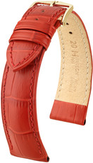 Kožený remienok Hirsch Duke M 01028120-1, červený, telecia koža, dĺžka M, Quick Release