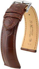 Hnedý kožený remienok Hirsch Genuine Alligator L10220719-2 (Aligátorí koža)