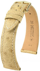 Kožený remienok Hirsch Massai Ostrich M 04262190-1, béžový, pštrosia koža, dĺžka M, Quick Release