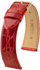 Červený kožený remienok Hirsch Genuine Croco L 01808020-1 (Krokodílí koža) Hirsch Selection