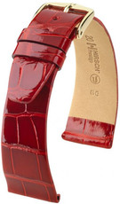Červený kožený remienok Hirsch Prestige L 02207020-1 (Aligátorí koža) Hirsch Selection