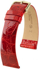 Červený kožený remienok Hirsch Prestige M 02308120-1 (Krokodílí koža) Hirsch Selection