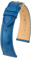 Modrý kožený remienok Hirsch Massai Ostrich L 04262085-1 (Pštrosí koža) Hirsch Selection