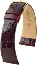 Vínový kožený remienok Hirsch Prestige L 02208060-1 (Krokodílí koža) Hirsch Selection