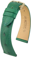 Zelený kožený remienok Hirsch Massai Ostrich L 04262040-1 (Pštrosí koža) Hirsch Selection