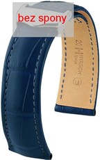 Tmavo modrý kožený remienok Hirsch Speed 07507489-2 (Aligátorí koža) Hirsch Selection