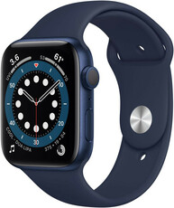 Apple Watch Series 6 GPS, 44mm, puzdro z modrého hliníka s námorníckym tmavomodrým športovým remienkom