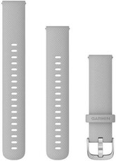 Remienok Garmin Quick Release 18mm, silikónový, svetlošedý, strieborná pracka (Venu 2S, Vívoactive 4S, Vívomove 3S) + predĺžená časť