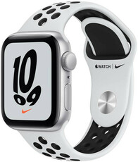 Apple Watch Nike SE GPS, 40mm, puzdro zo strieborného hliníka s platinovým / čiernym športovým remienkom