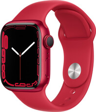 Apple Watch Series 7 GPS, 41mm, puzdro z červeného hliníka s červeným športovým remienkom