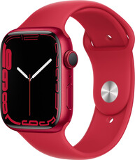 Apple Watch Series 7 GPS, 45mm, puzdro z červeného hliníka s červeným športovým remienkom