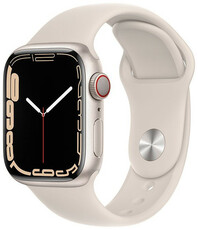 Apple Watch Series 7 GPS + Cellular, 41mm puzdro zo strieborného hliníka s hviezdne bielym športovým remienkom