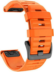 Remienok QuickFit 20mm, silikónový, oranžový, čierna spona (Garmin Fenix 7S/6S/5S)