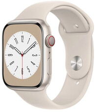 Apple Watch Series 8, GPS + Cellular, 45mm Puzdro z hviezdne bieleho hliníka, športový remienok
