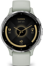 Garmin Venu 3S Silver / Sage Gray, Silicone Band