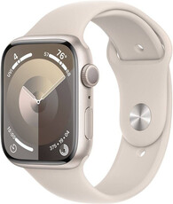 Apple Watch Series 9, GPS, 45mm Puzdro z hviezdne bieleho hliníka, športový remienok M/L