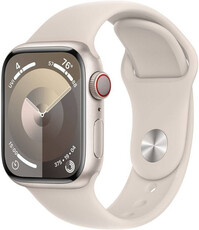 Apple Watch Series 9, GPS + Cellular, 45mm Puzdro z hviezdne bieleho hliníka, športový remienok M/L