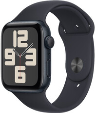 Apple Watch SE (2023) GPS 44mm temne atramentové hliníkové púzdro s temne atramentovým športovým remienkom - M/L