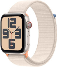 Apple Watch SE (2023) GPS + Cellular 44mm viezdne biele hliníkové puzdro s hviezdnym bielym športovým remienkom