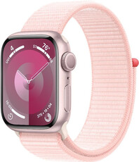 Apple Watch Series 9 GPS 41mm ružové hliníkové puzdro so svetlo ružovým prevliekacím športovým remienkom