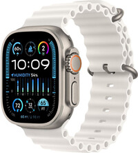 Apple Watch Ultra 2 GPS + Cellular, 49mm titánové puzdro s bielym oceánskym remienkom