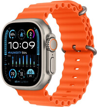 Apple Watch Ultra 2 GPS + Cellular, 49mm titánové puzdro s oranžovým oceánskym remienkom