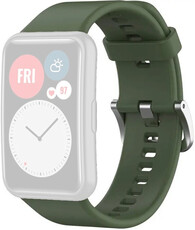 Remienok pre Huawei Watch Fit, silikónový, tmavo zelený + príslušenstvo na výmenu